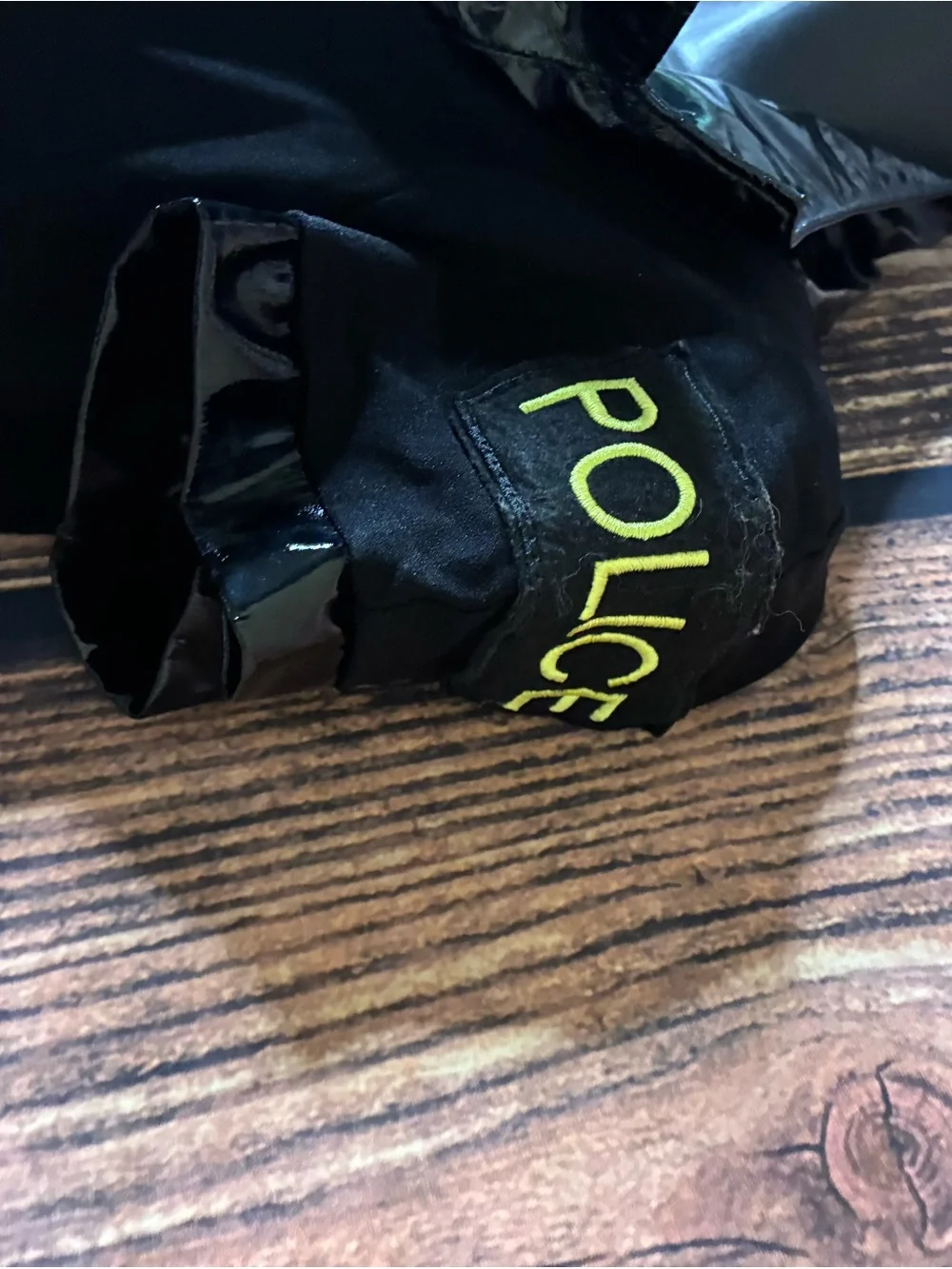 Police Black Women's Slim Fit with Shiny Collar size s-not a kids costume-